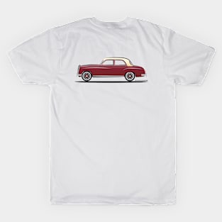 Mercedes Benz Ponton W120 Sedan Red on Tan T-Shirt